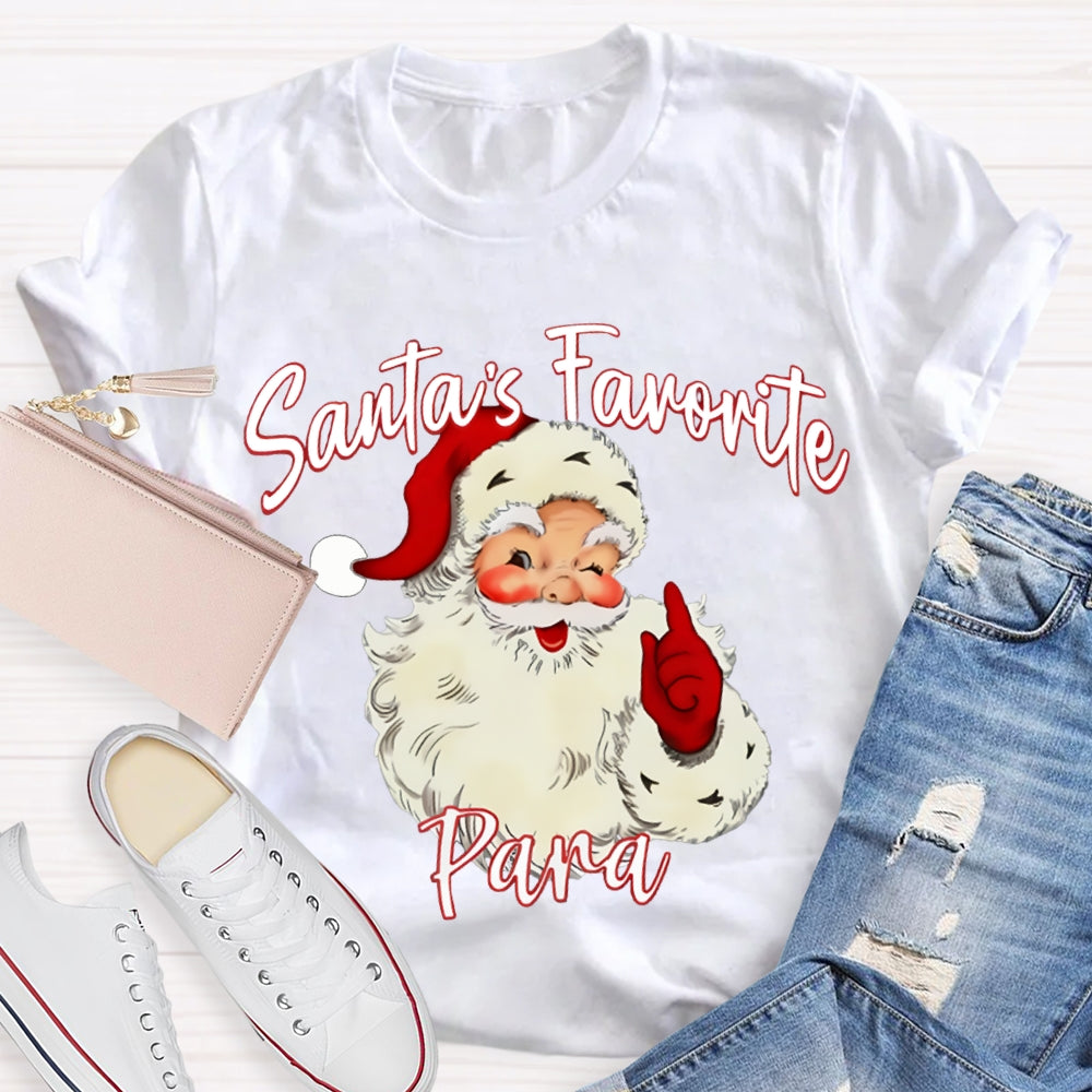 Santa'S Favorite Para Christmas Paraprofessional T-shirt