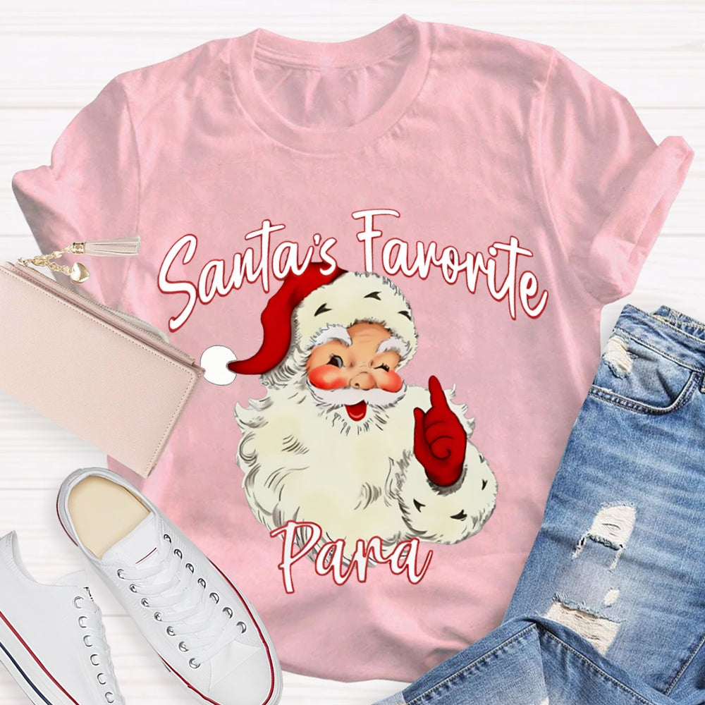 Santa'S Favorite Para Christmas Paraprofessional T-shirt