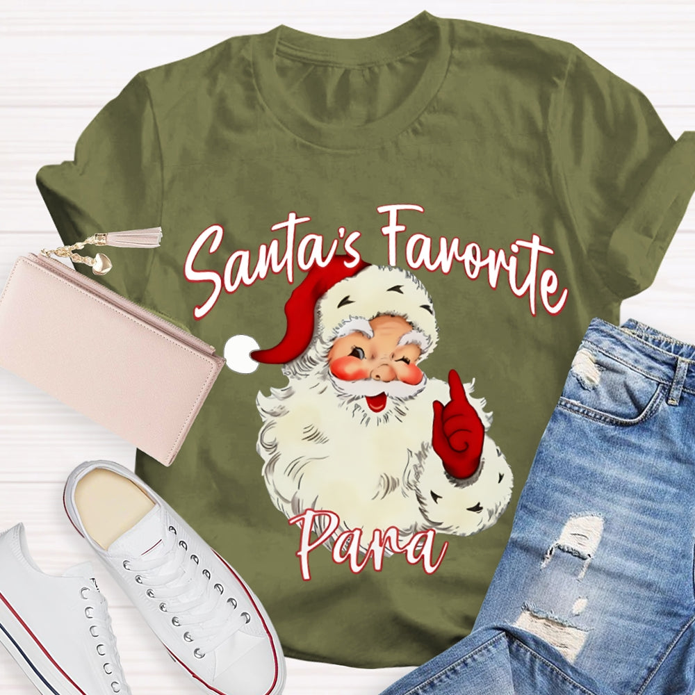 Santa'S Favorite Para Christmas Paraprofessional T-shirt