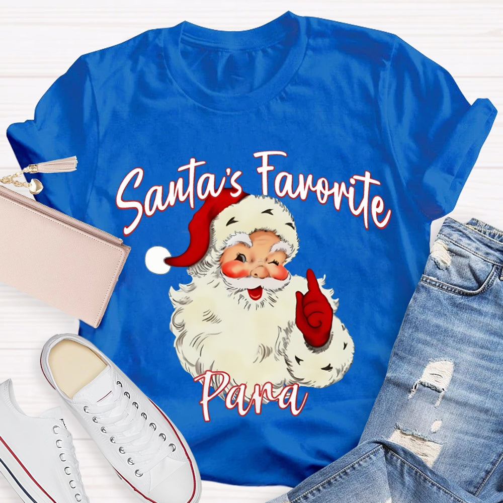 Santa'S Favorite Para Christmas Paraprofessional T-shirt