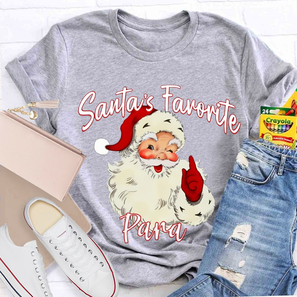 Santa'S Favorite Para Christmas Paraprofessional T-shirt