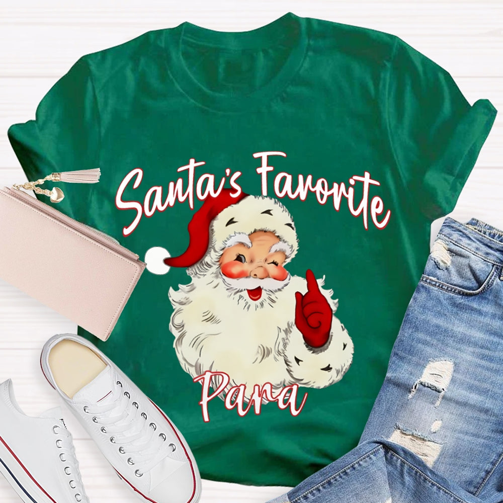Santa'S Favorite Para Christmas Paraprofessional T-shirt