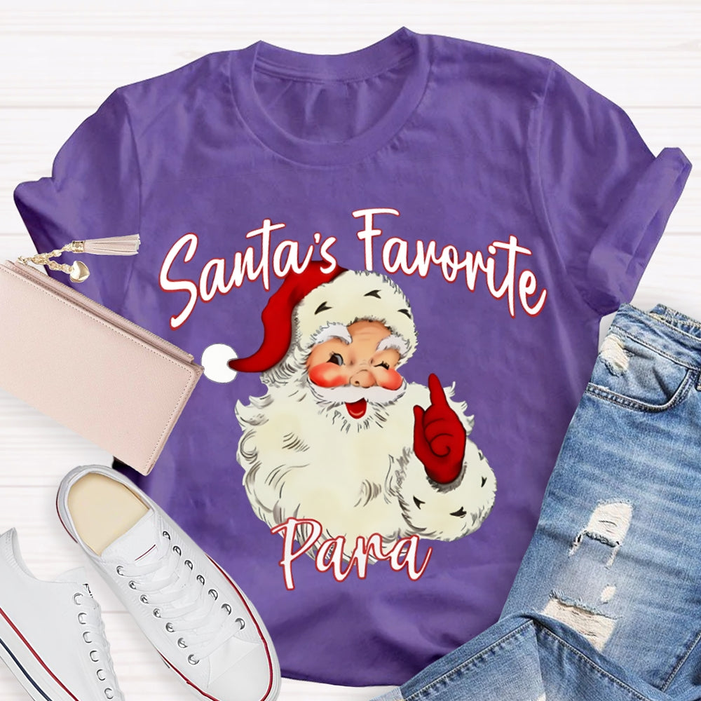 Santa'S Favorite Para Christmas Paraprofessional T-shirt