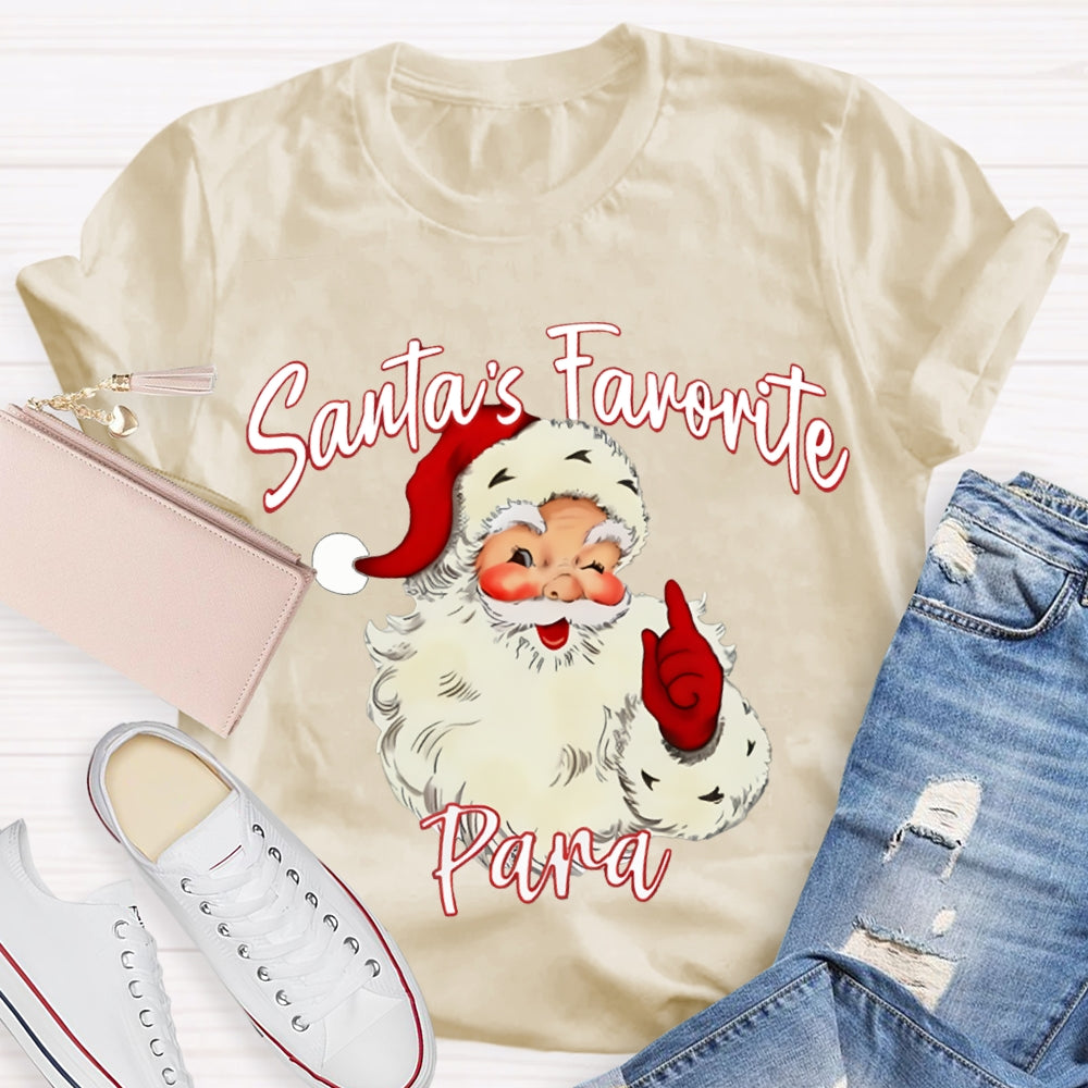 Santa'S Favorite Para Christmas Paraprofessional T-shirt
