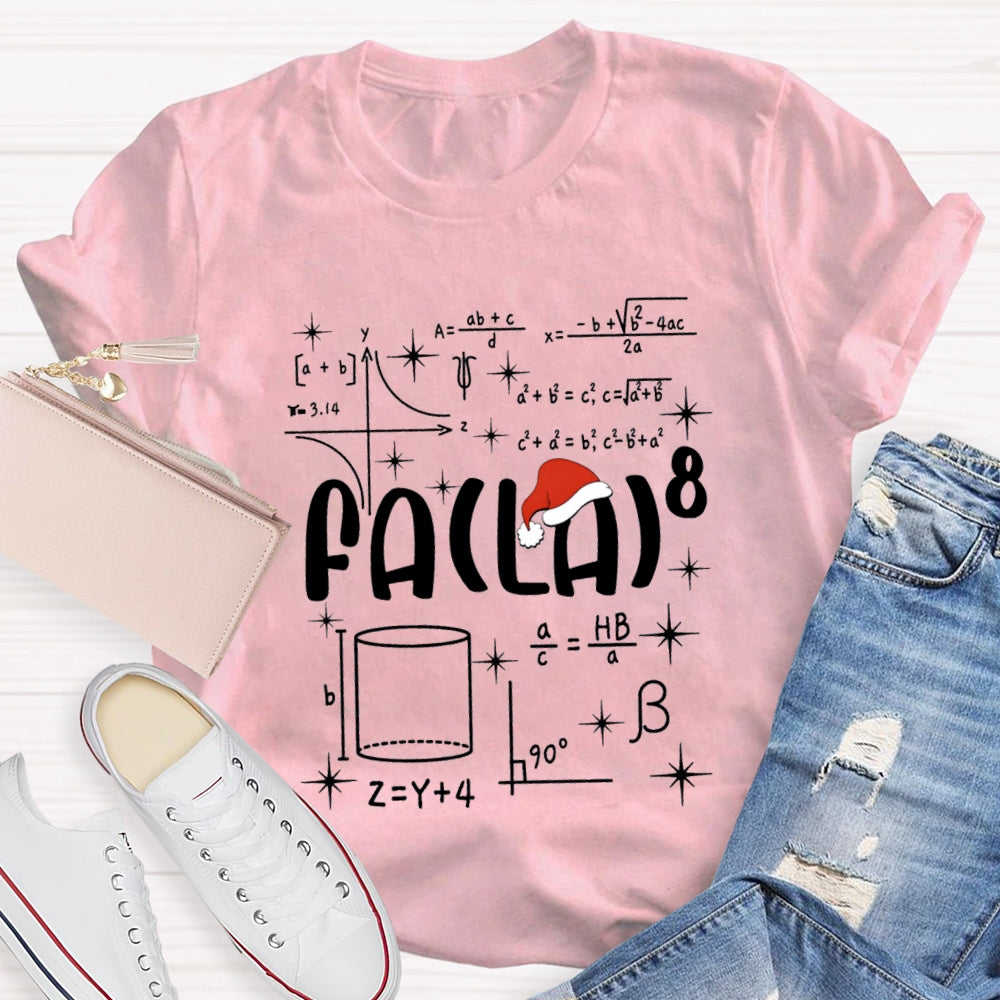 Math Teacher Santa Hat Christmas T-shirt
