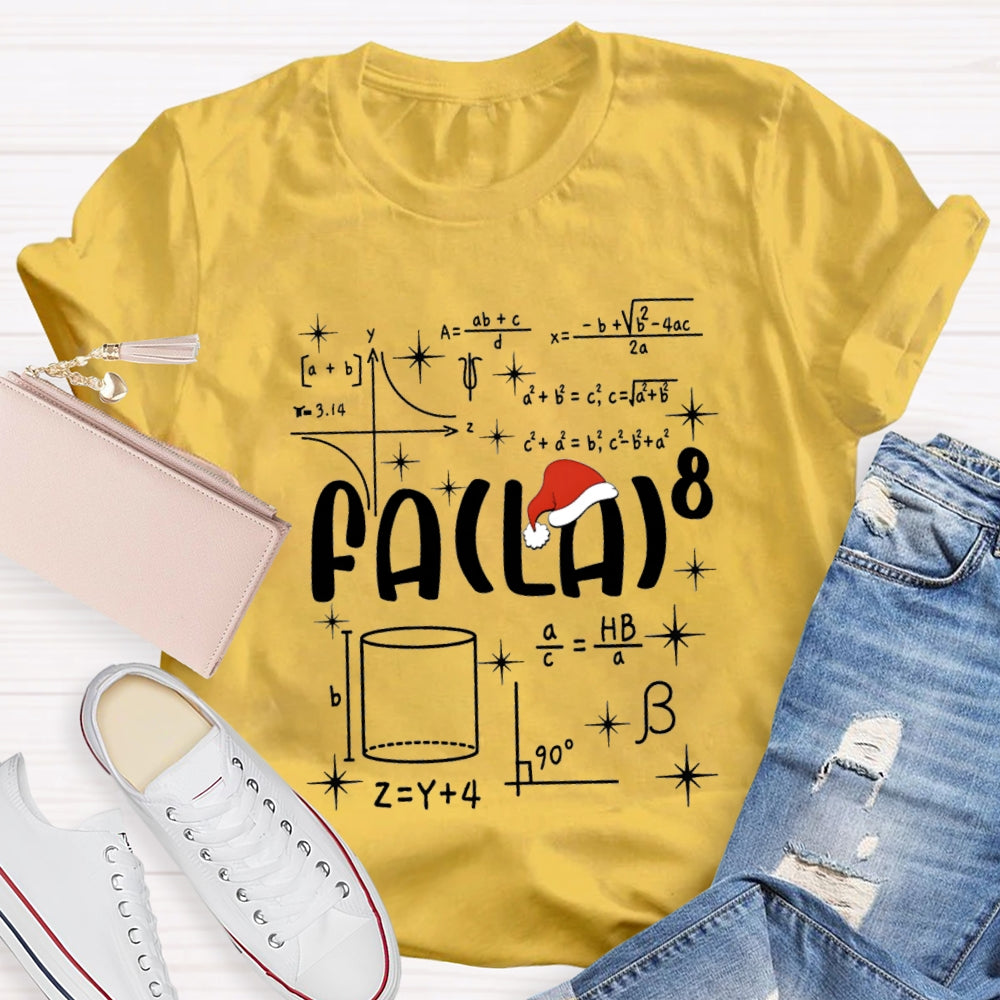 Math Teacher Santa Hat Christmas T-shirt