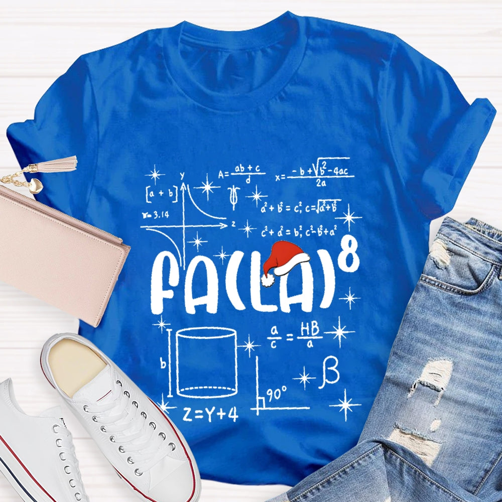 Math Teacher Santa Hat Christmas T-shirt