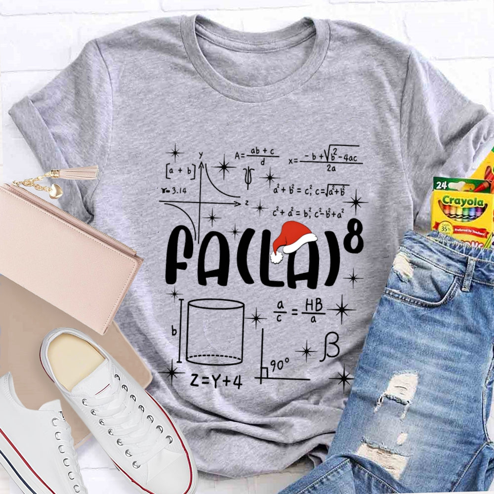 Math Teacher Santa Hat Christmas T-shirt
