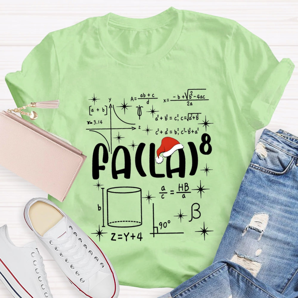 Math Teacher Santa Hat Christmas T-shirt