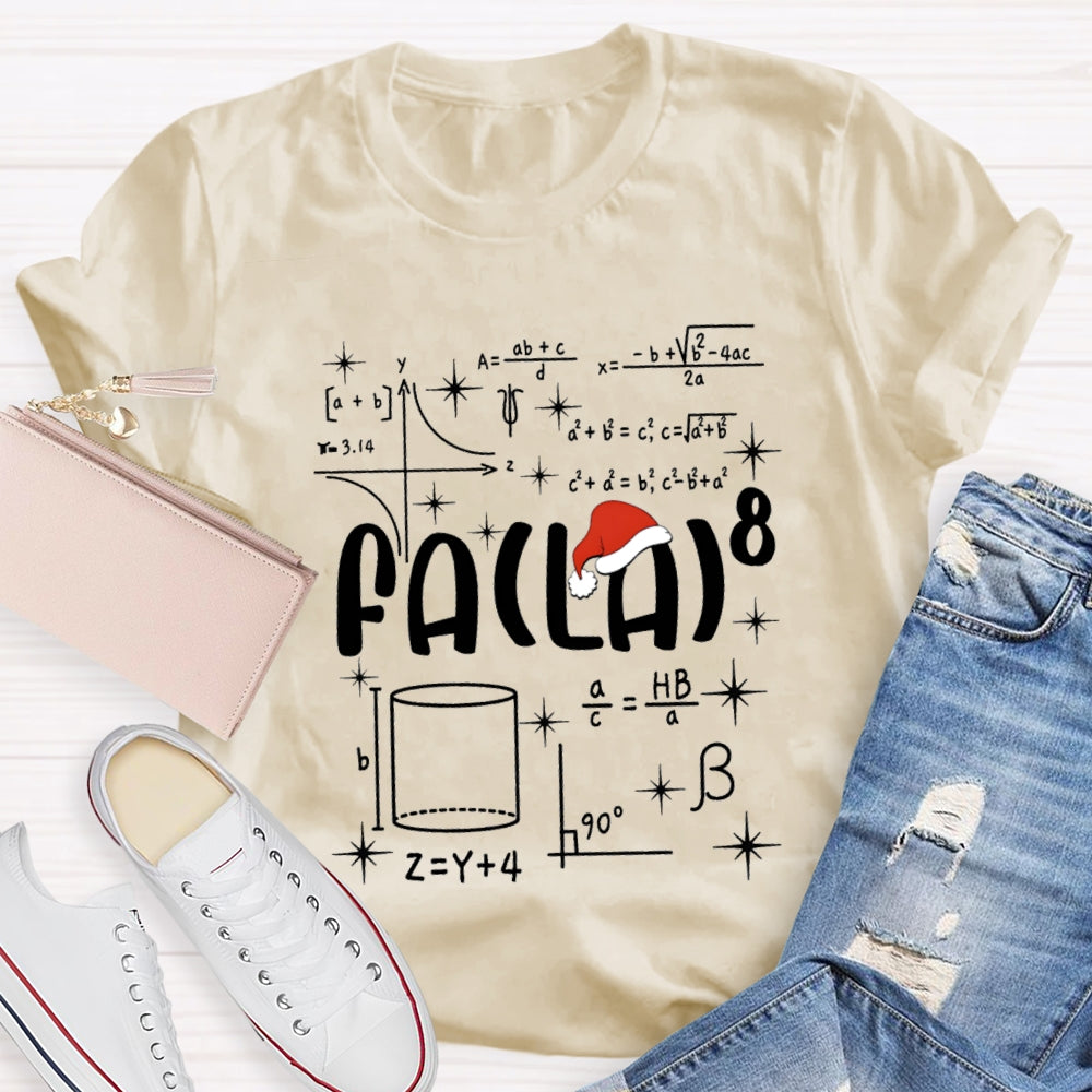 Math Teacher Santa Hat Christmas T-shirt