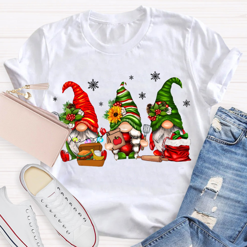 School Lunch Lady Santa Claus Christmas T-shirt