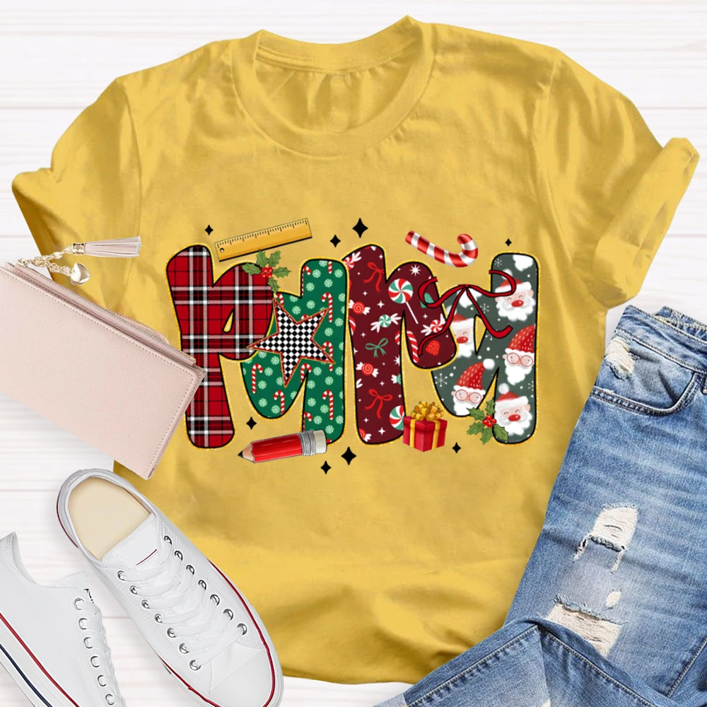 Para Colorful Christmas Atmosphere Font Christmas T-shirt