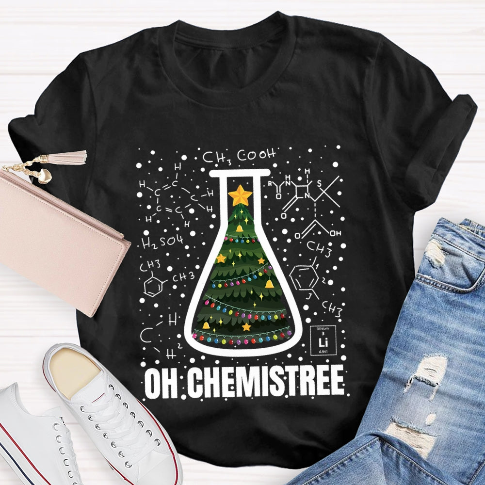 Oh Chemistree Christmas Tree In The Reagent Bottle T-Shirt