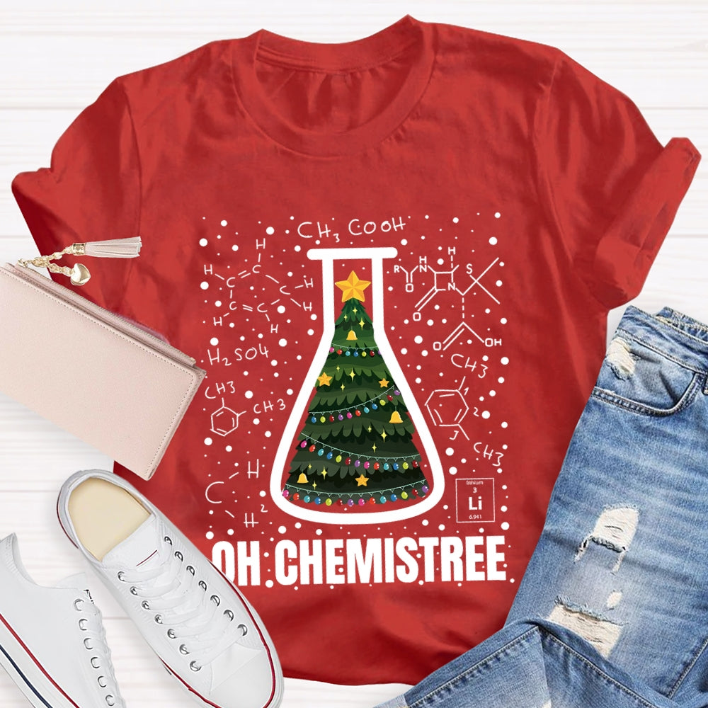 Oh Chemistree Christmas Tree In The Reagent Bottle T-Shirt