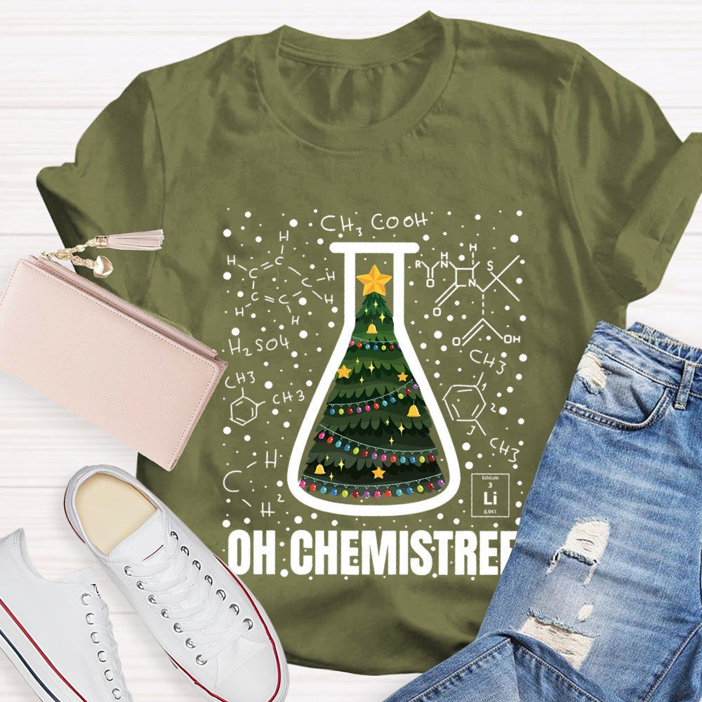 Oh Chemistree Christmas Tree In The Reagent Bottle T-Shirt