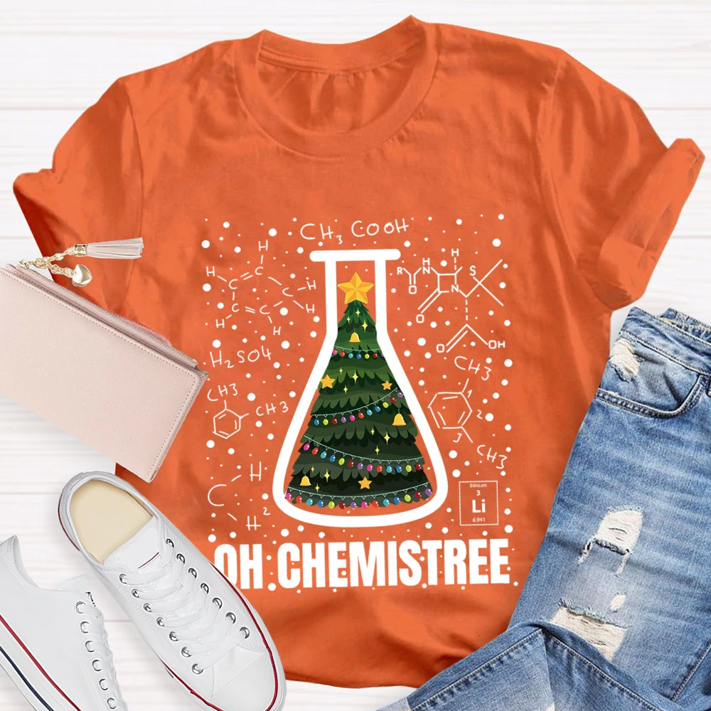 Oh Chemistree Christmas Tree In The Reagent Bottle T-Shirt