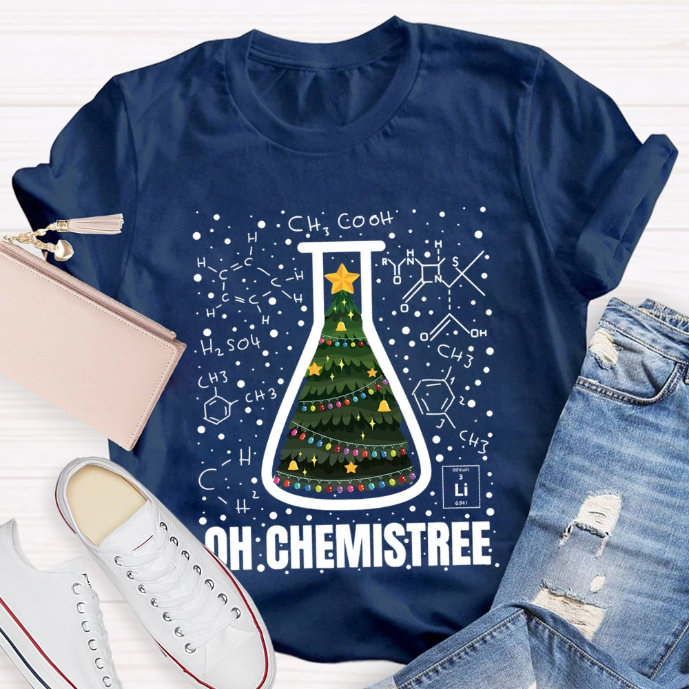 Oh Chemistree Christmas Tree In The Reagent Bottle T-Shirt