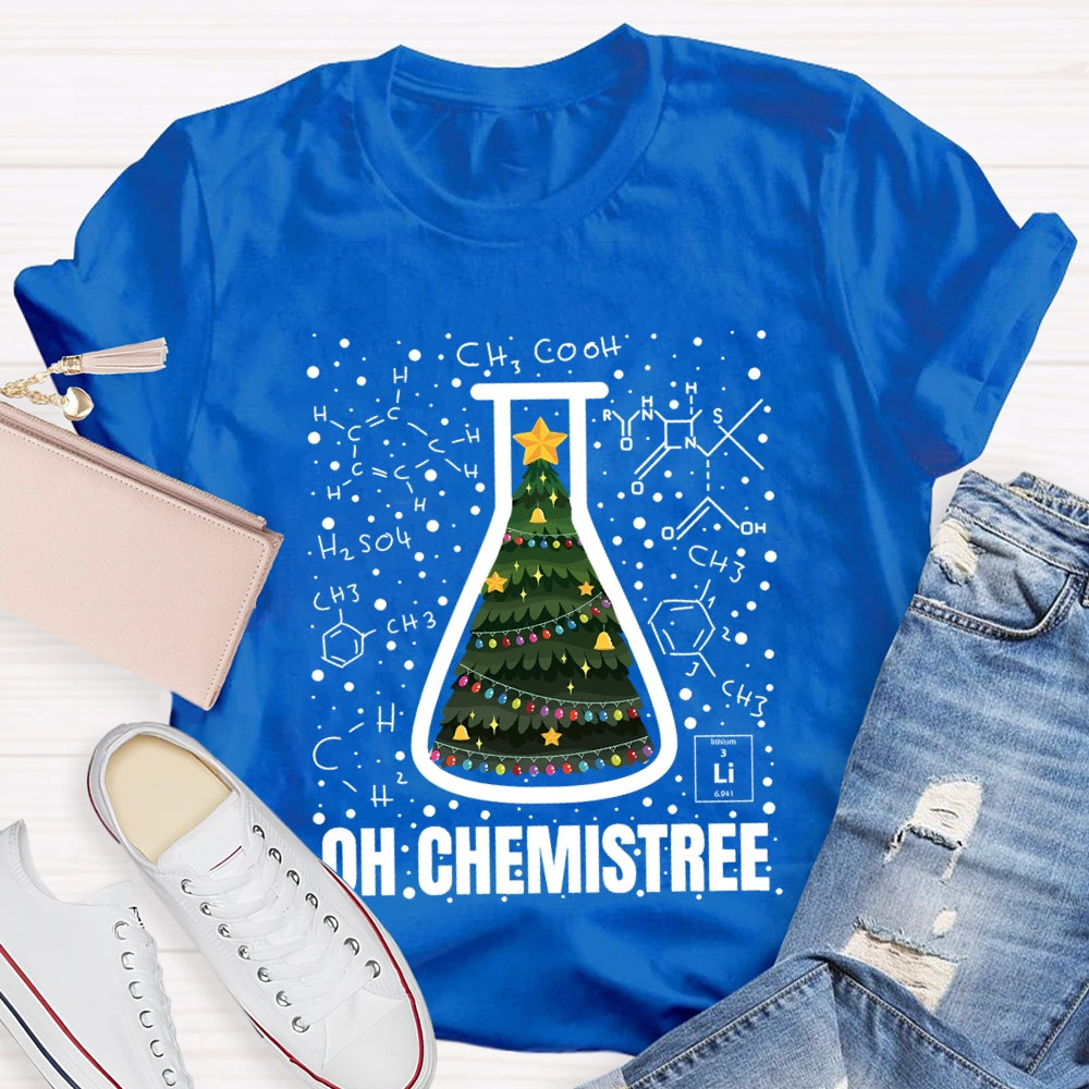 Oh Chemistree Christmas Tree In The Reagent Bottle T-Shirt