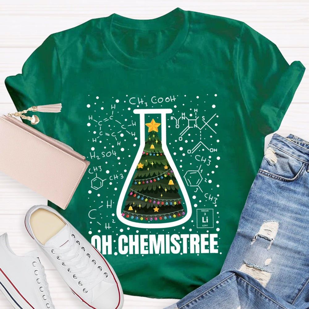 Oh Chemistree Christmas Tree In The Reagent Bottle T-Shirt