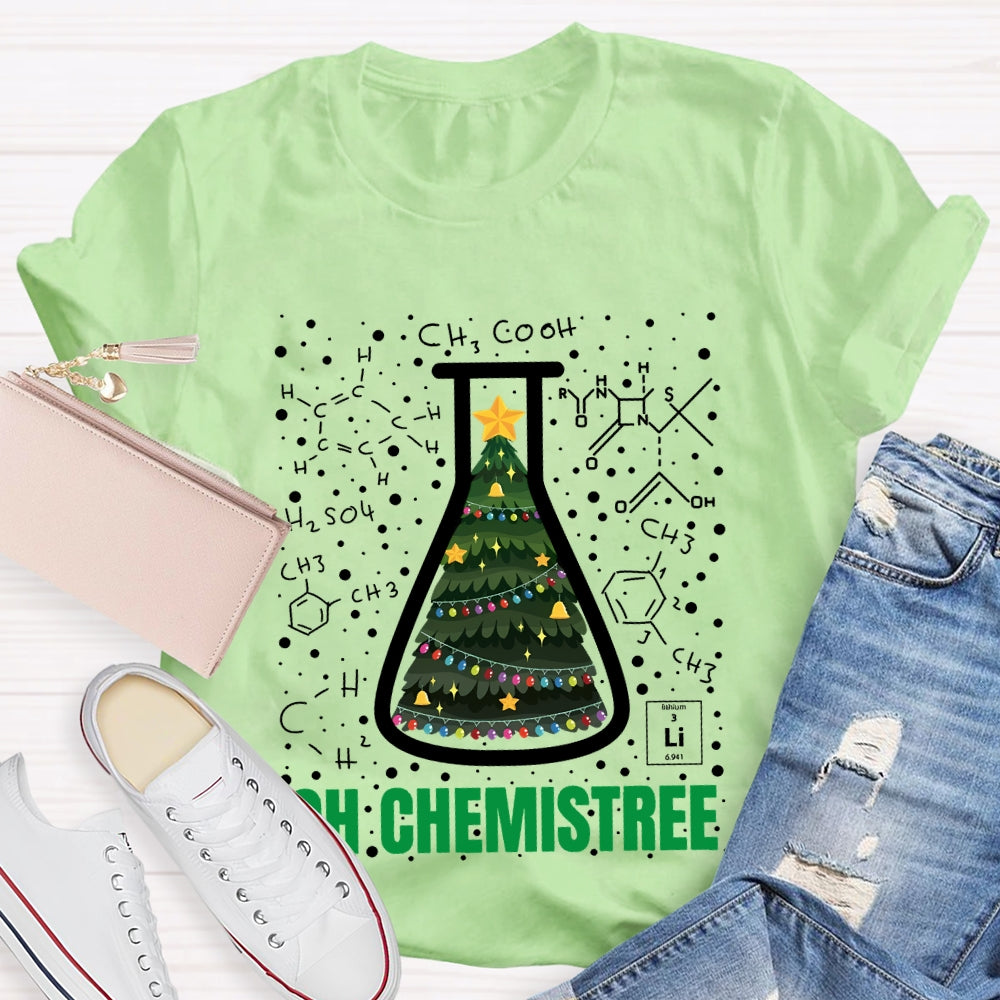 Oh Chemistree Christmas Tree In The Reagent Bottle T-Shirt