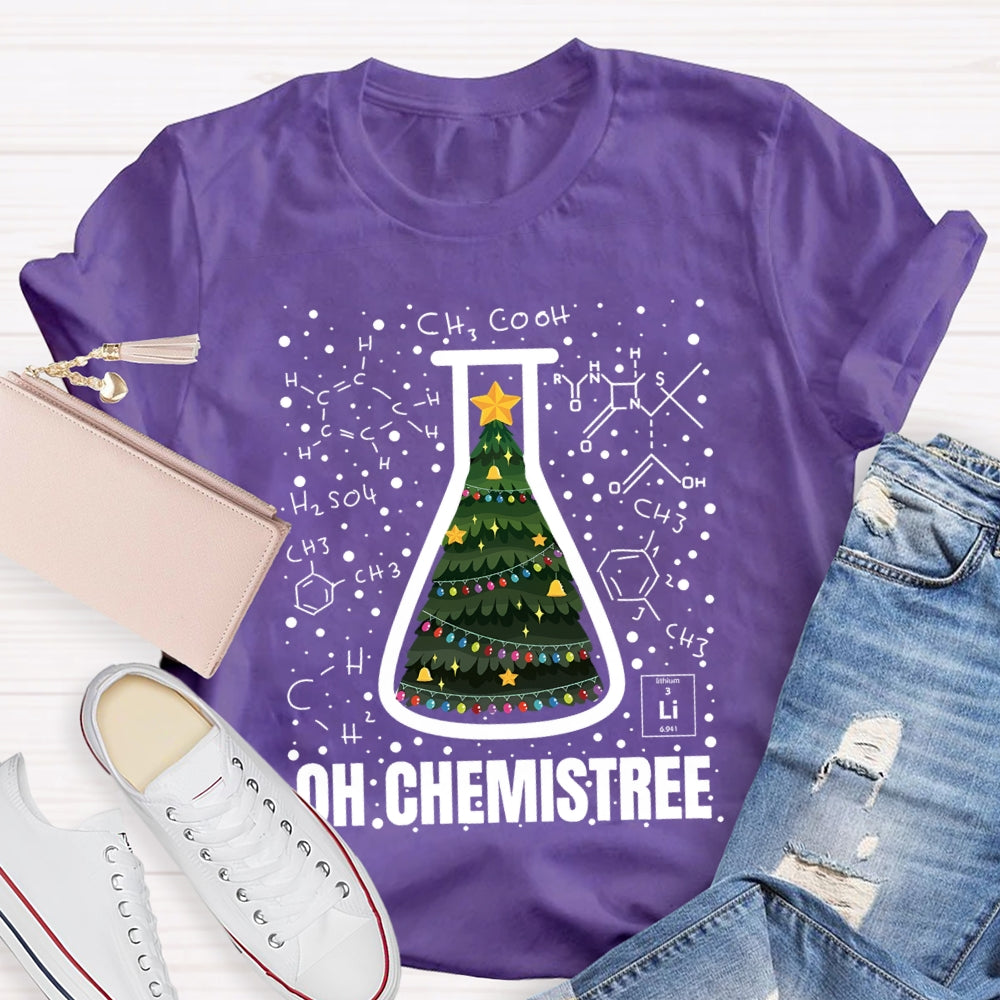 Oh Chemistree Christmas Tree In The Reagent Bottle T-Shirt
