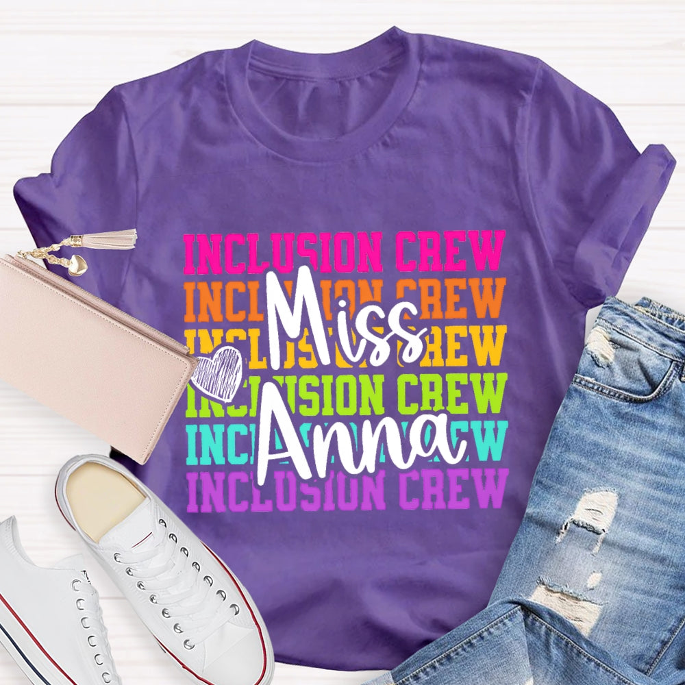 Personalized Name Inclusion Crew T-Shirt