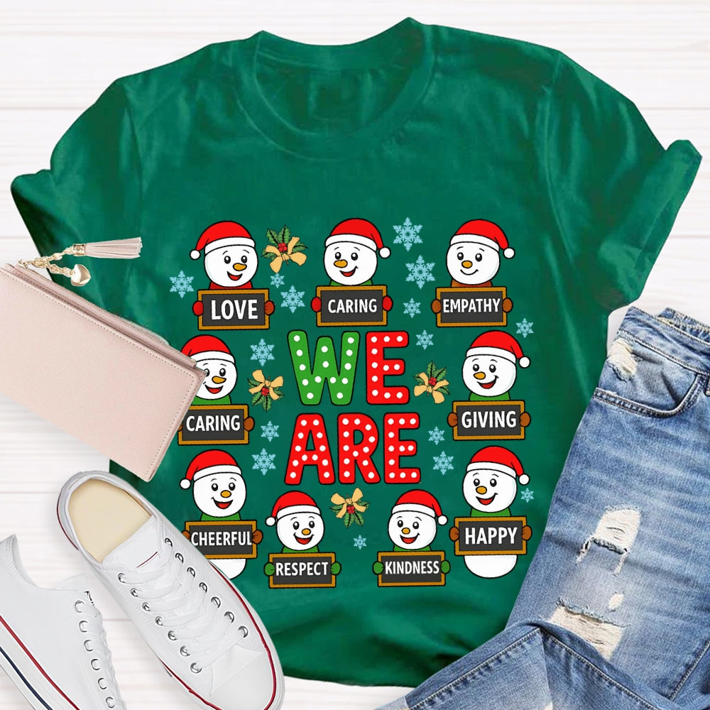 Christmas We Are Caring Love Kindness T-Shirt