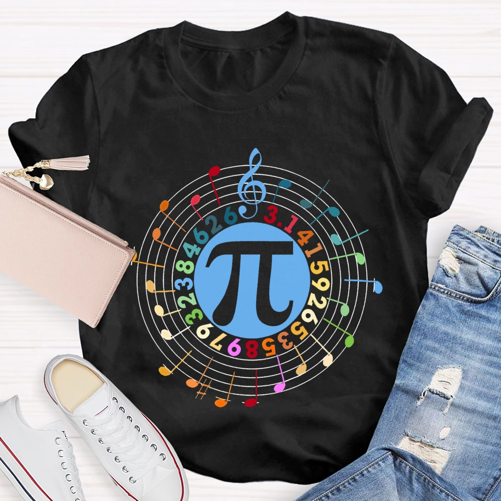 Colorful Digital Font Math Teacher T-shirt