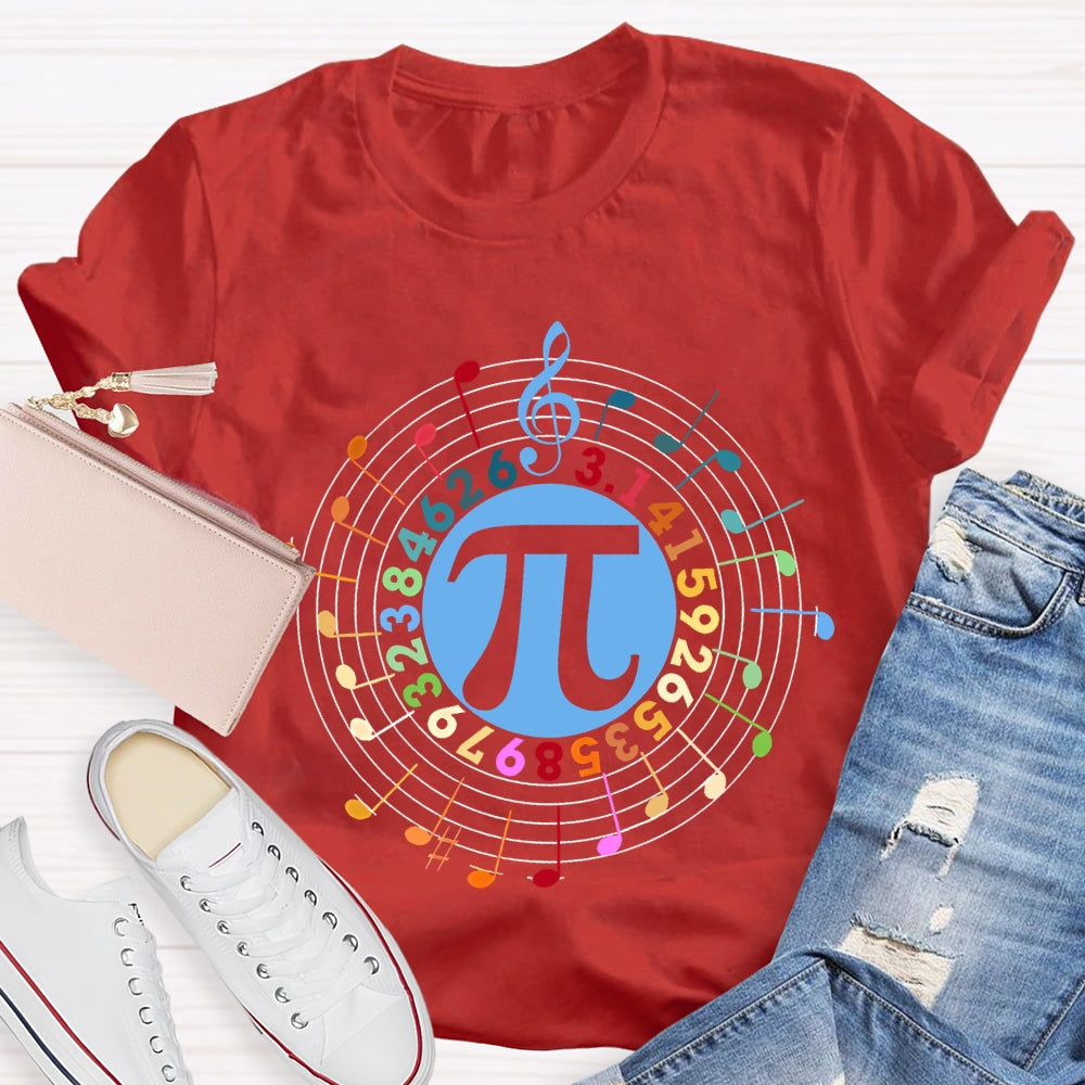 Colorful Digital Font Math Teacher T-shirt