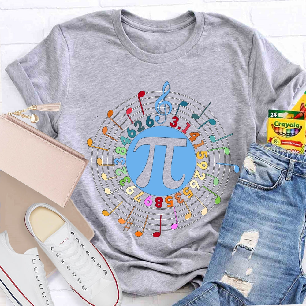 Colorful Digital Font Math Teacher T-shirt