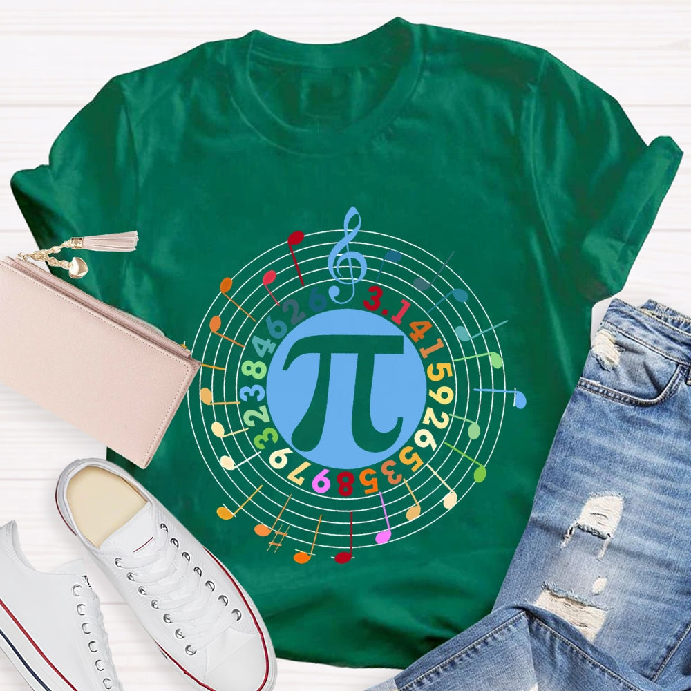Colorful Digital Font Math Teacher T-shirt