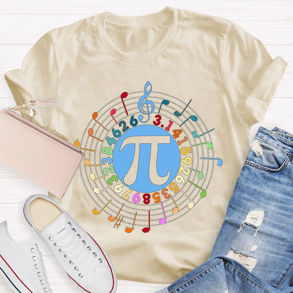 Colorful Digital Font Math Teacher T-shirt