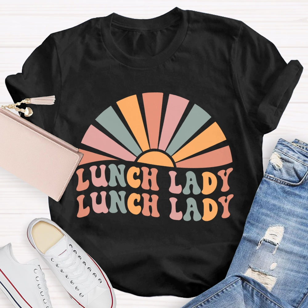 Lunch Lady Colorful Pattern Print T-shirt