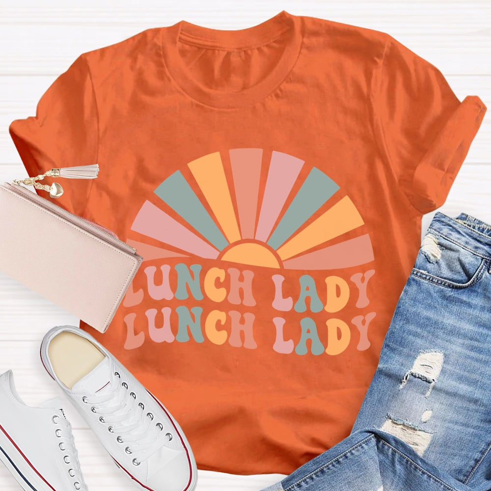 Lunch Lady Colorful Pattern Print T-shirt