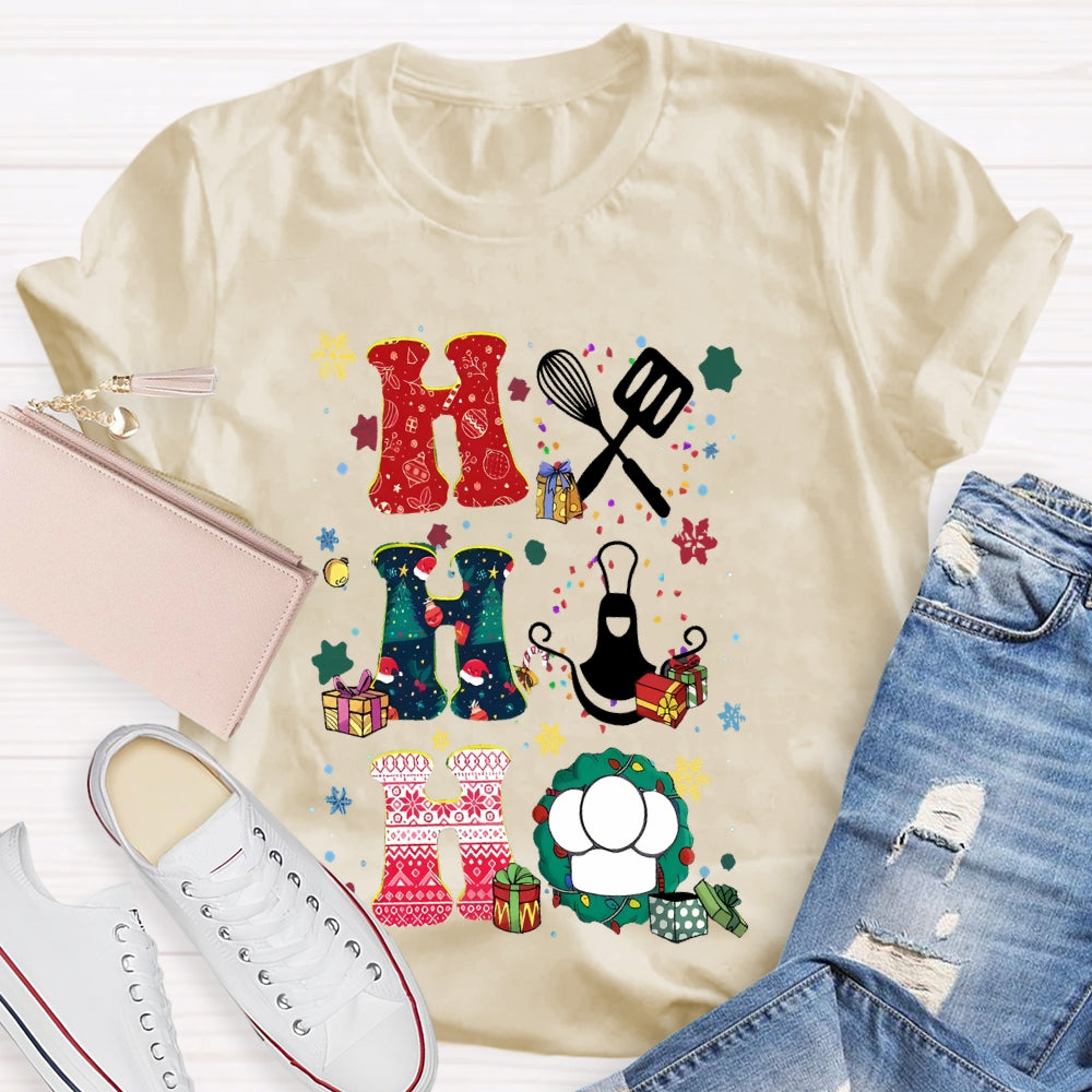School Lunch Lady Colorful Snowflakes And Christmas T-shirt