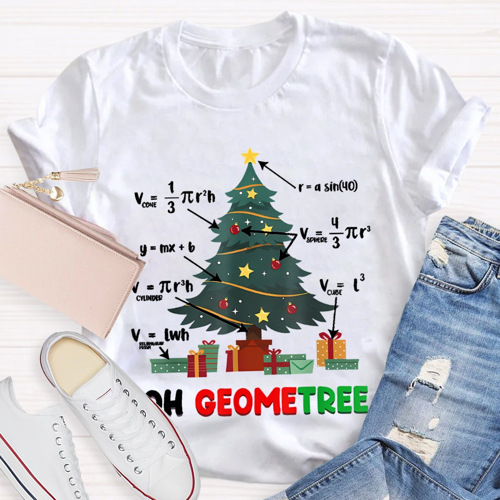 Oh Geometree Math Teacher Christmas Tree T-shirt