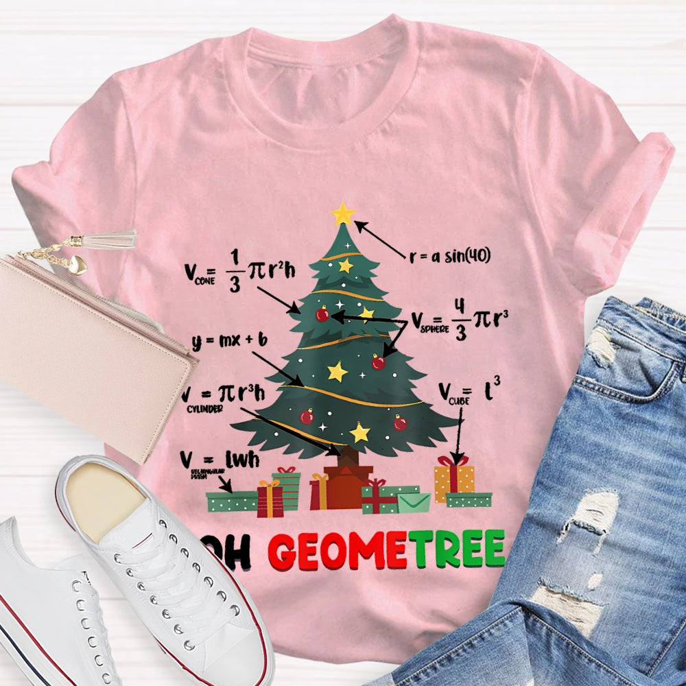Oh Geometree Math Teacher Christmas Tree T-shirt