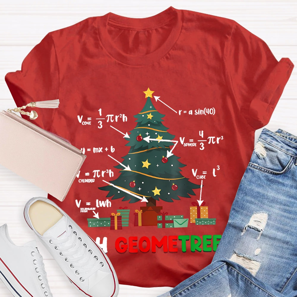 Oh Geometree Math Teacher Christmas Tree T-shirt