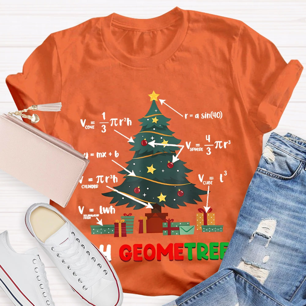 Oh Geometree Math Teacher Christmas Tree T-shirt