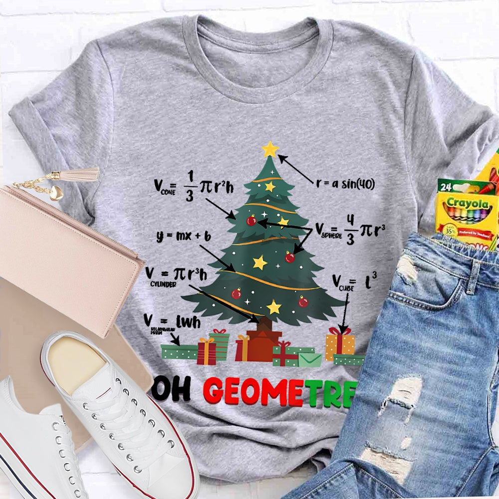 Oh Geometree Math Teacher Christmas Tree T-shirt
