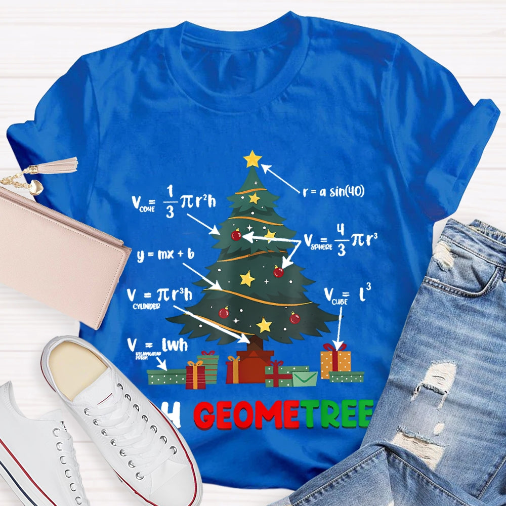 Oh Geometree Math Teacher Christmas Tree T-shirt