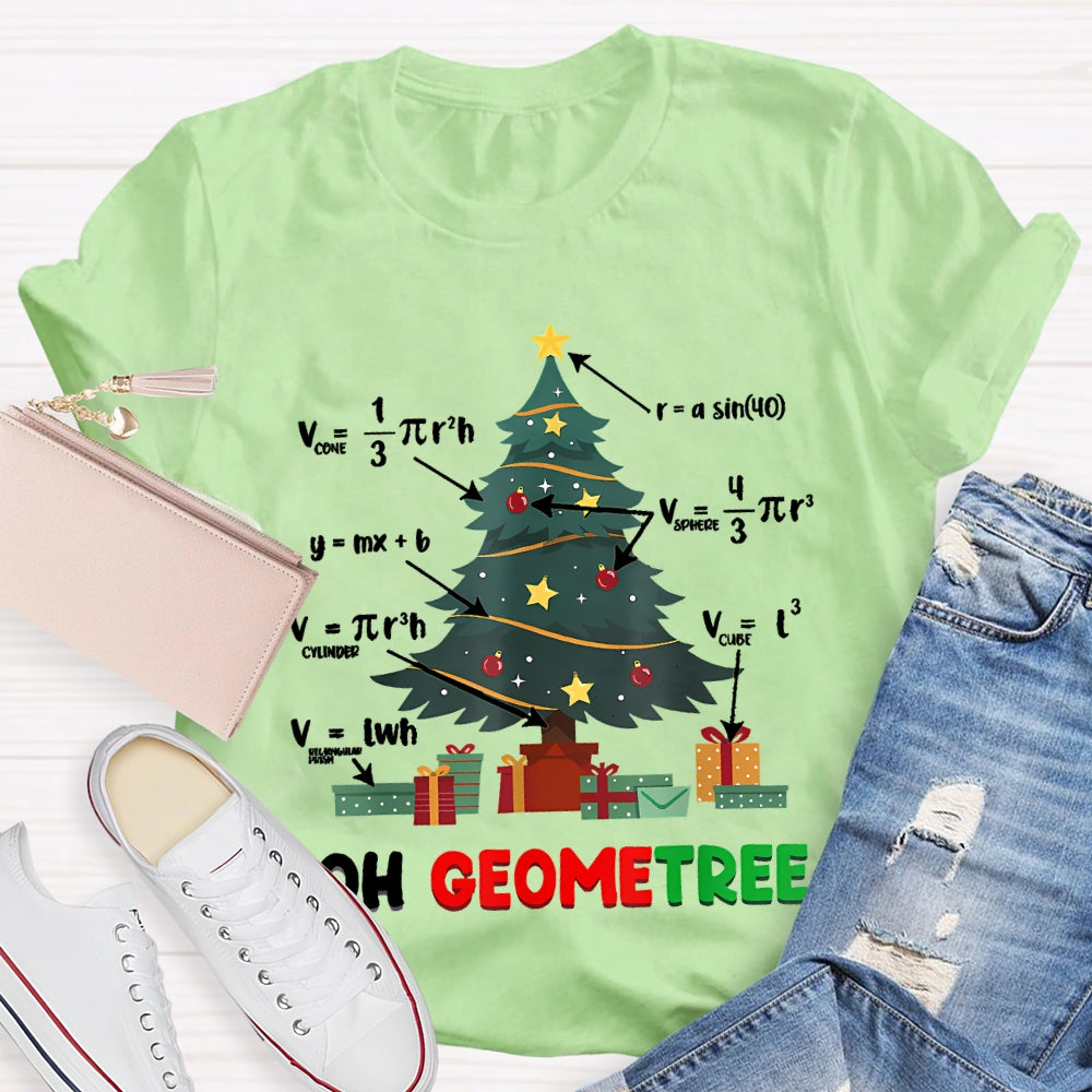 Oh Geometree Math Teacher Christmas Tree T-shirt
