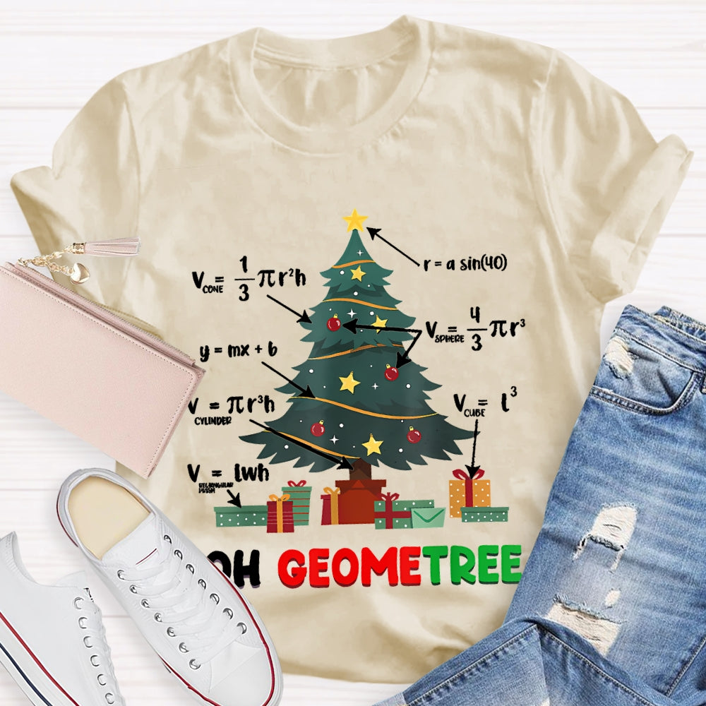 Oh Geometree Math Teacher Christmas Tree T-shirt