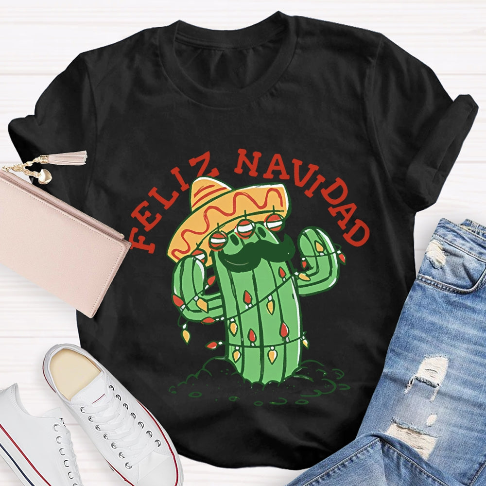 Feliz Navidad Christmas Bilingual Teacher T-shirt