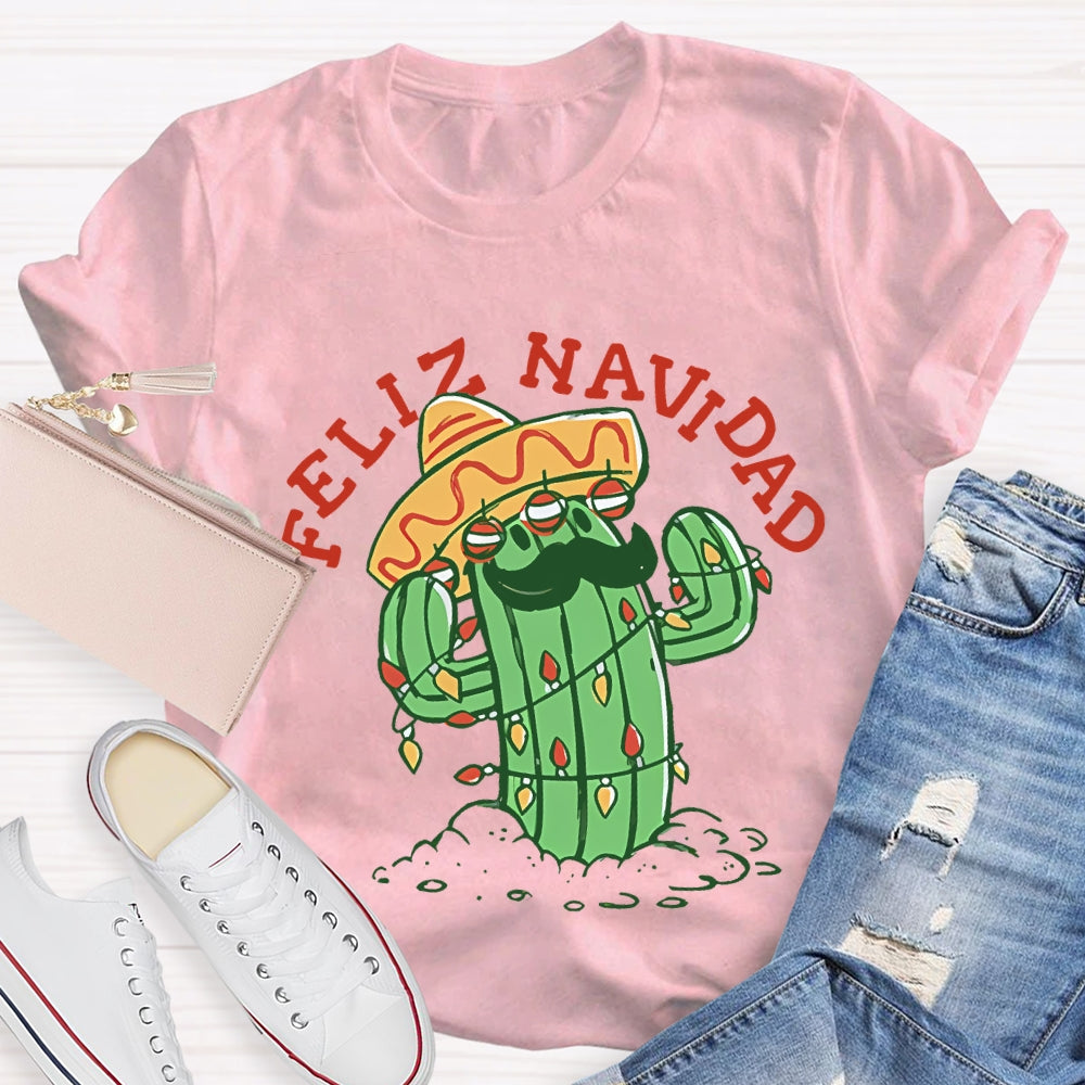 Feliz Navidad Christmas Bilingual Teacher T-shirt