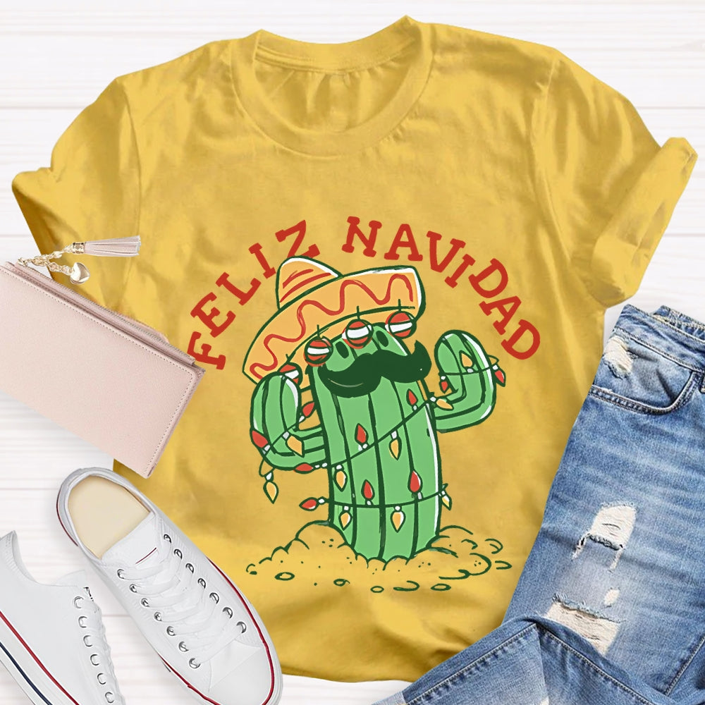 Feliz Navidad Christmas Bilingual Teacher T-shirt