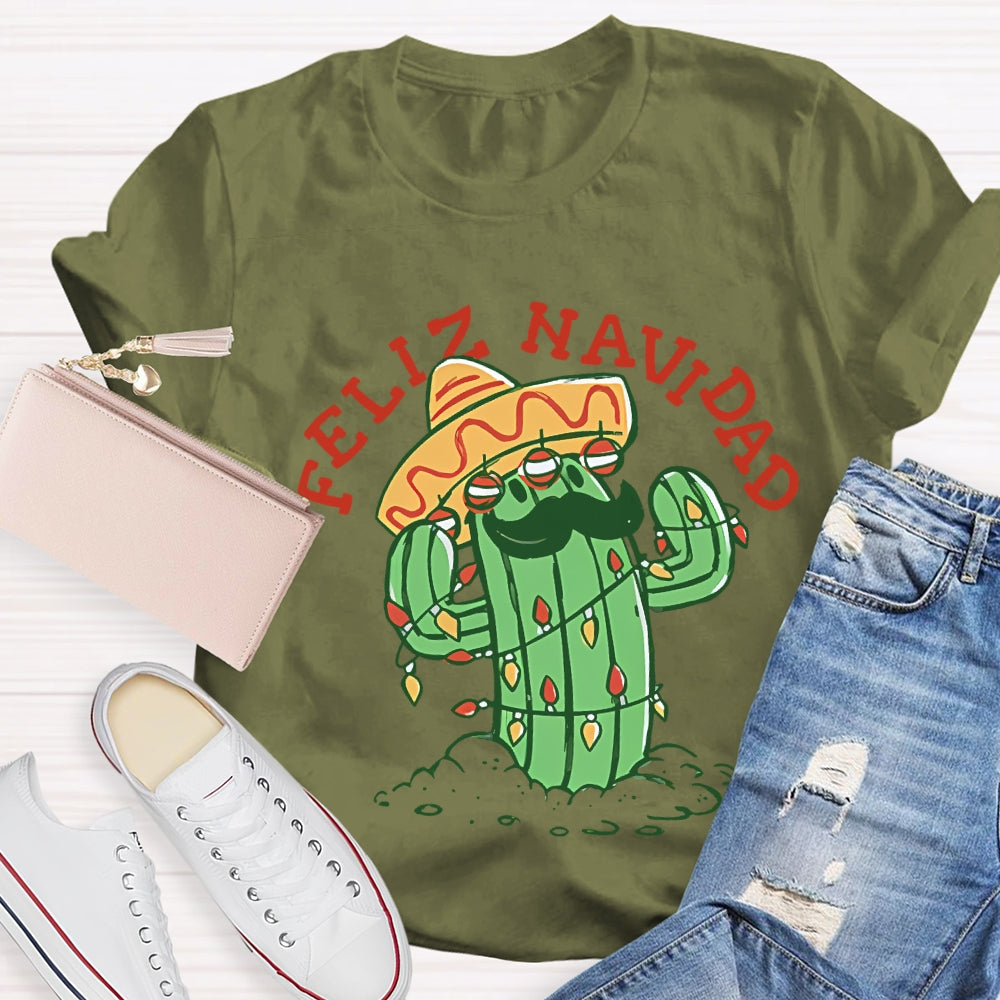 Feliz Navidad Christmas Bilingual Teacher T-shirt