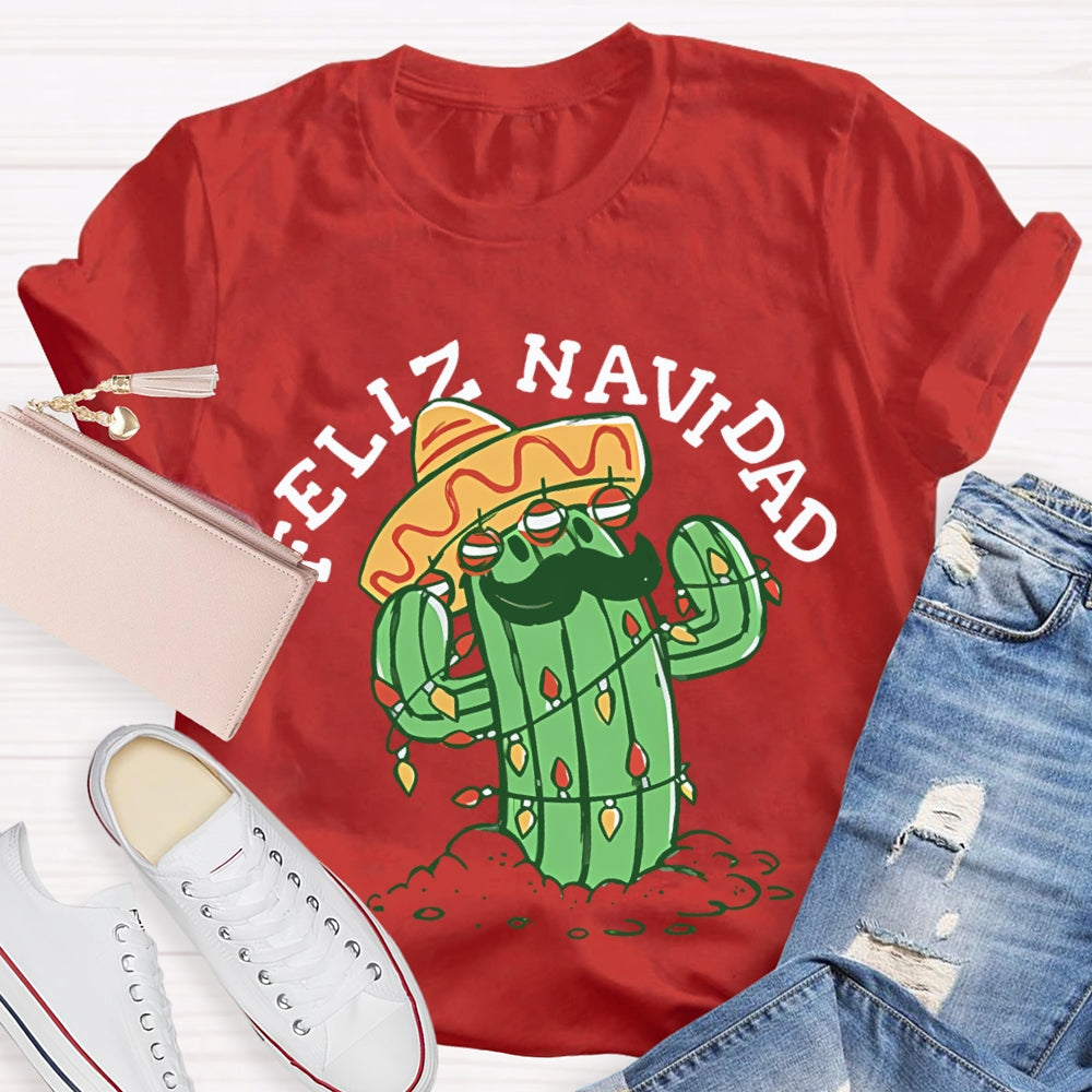 Feliz Navidad Christmas Bilingual Teacher T-shirt