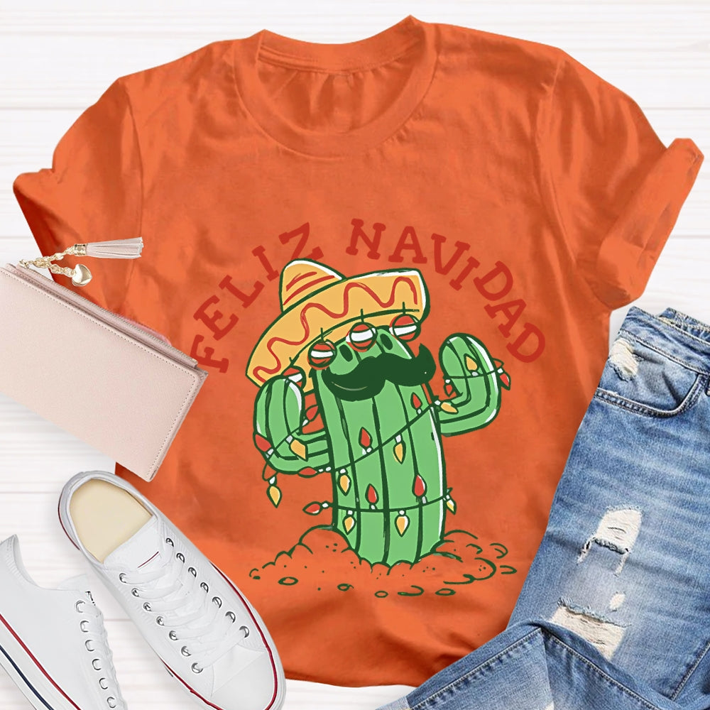 Feliz Navidad Christmas Bilingual Teacher T-shirt