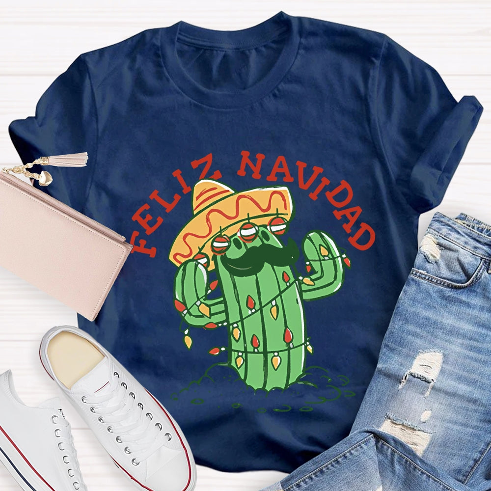 Feliz Navidad Christmas Bilingual Teacher T-shirt